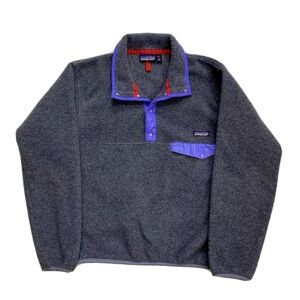 VINTAGE 1989 ORIGINAL Patagonia Snap-T Fleece Pullover in Nickel